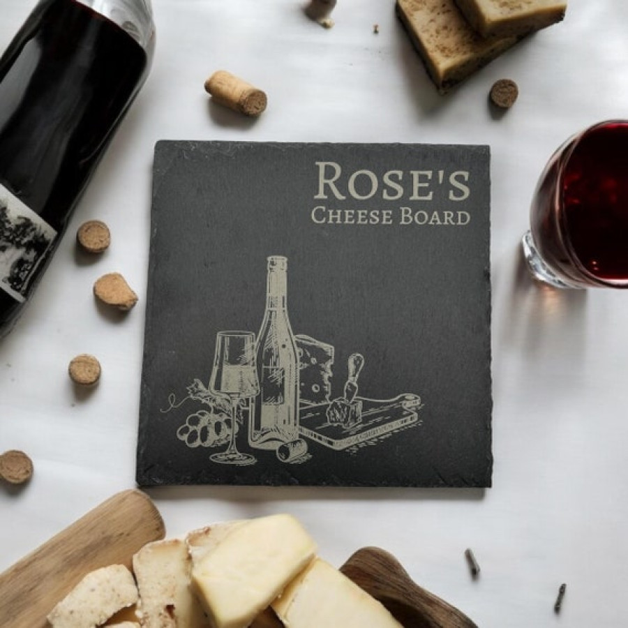 Personalised Slate Cheeseboard | Custom Cutting Board | Laser Engraved Platter | Custom Serving Tray 1