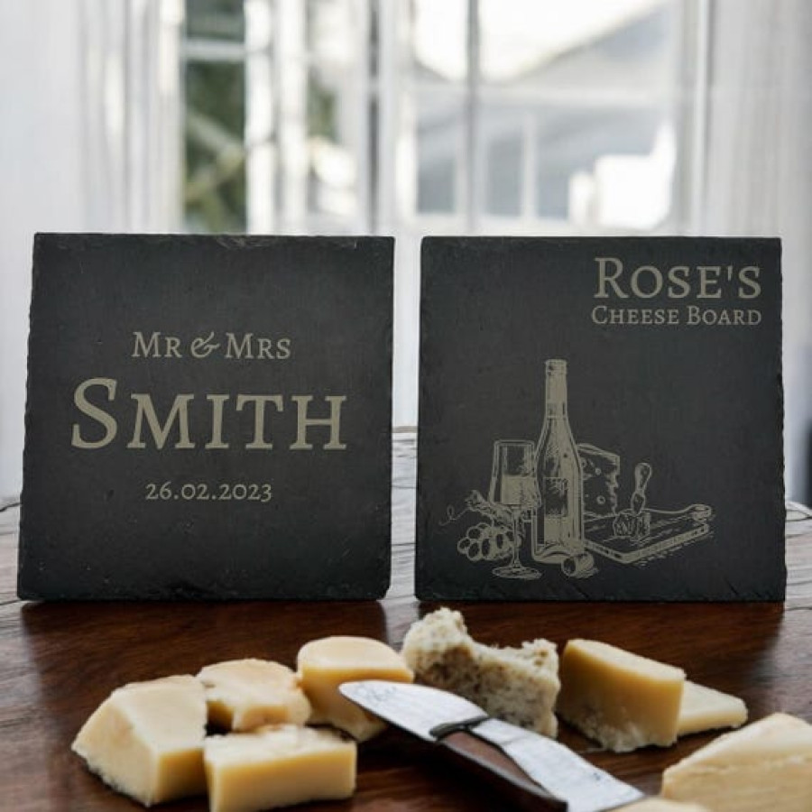 Personalised Slate Cheeseboard | Custom Cutting Board | Laser Engraved Platter | Custom Serving Tray 2