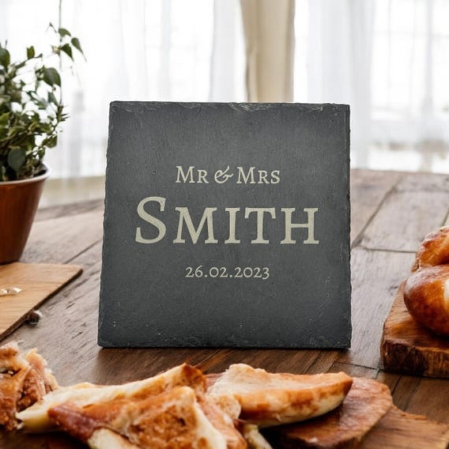 Personalised Slate Cheeseboard | Custom Cutting Board | Laser Engraved Platter | Custom Serving Tray 6
