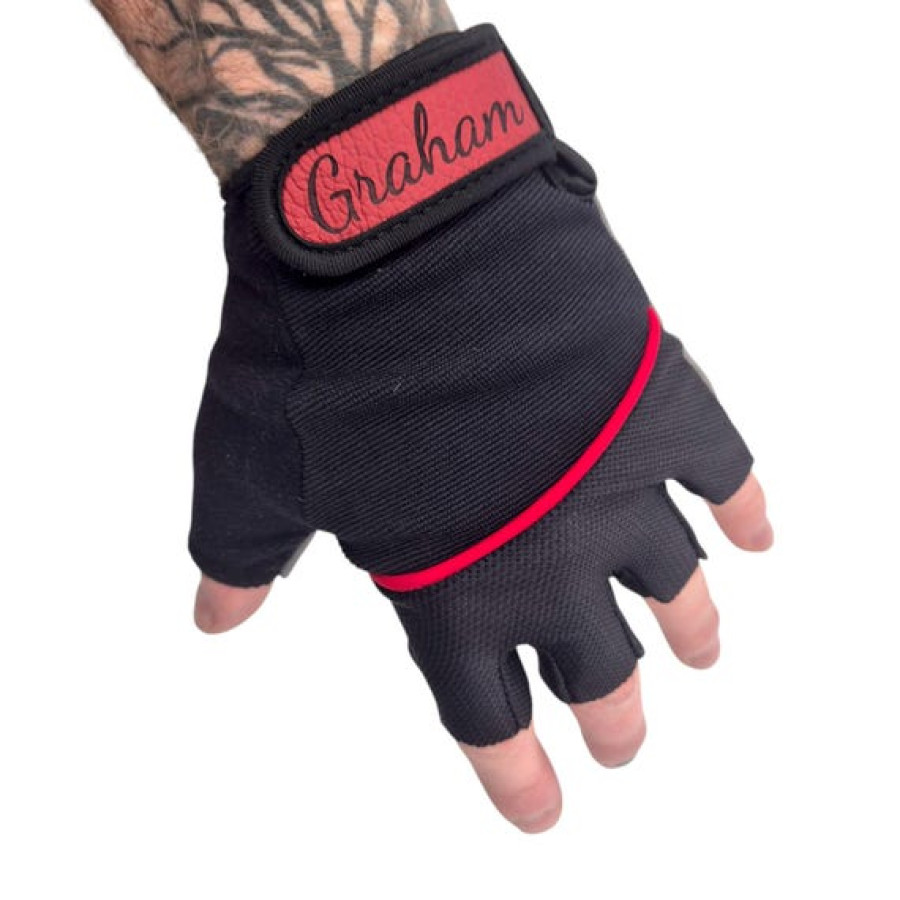 Personalised Fingerless Cycling Gloves / Biker Gloves - Add your text or logo! (B) 8