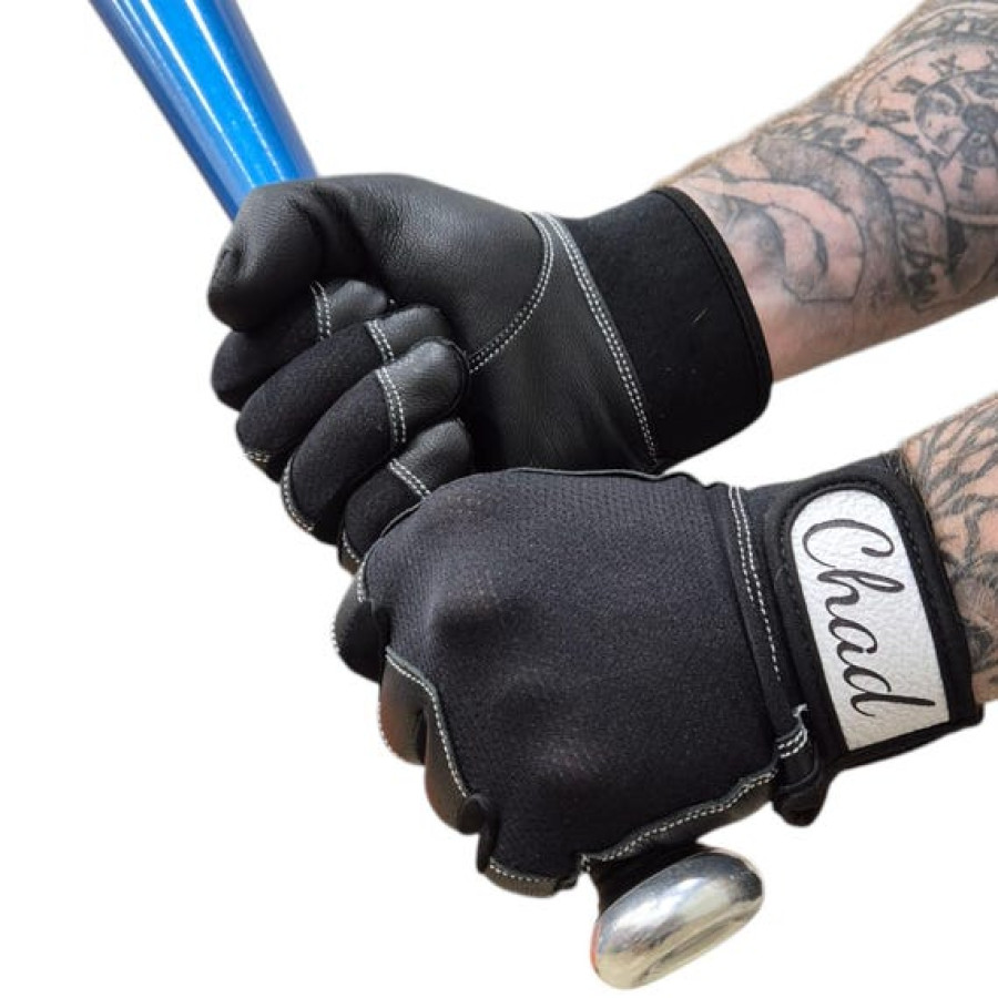 Personalised Genuine Leather Sports Baseball Batting Gloves | Custom Batting Gear - Laser engraved with your text or logo! (B) 9
