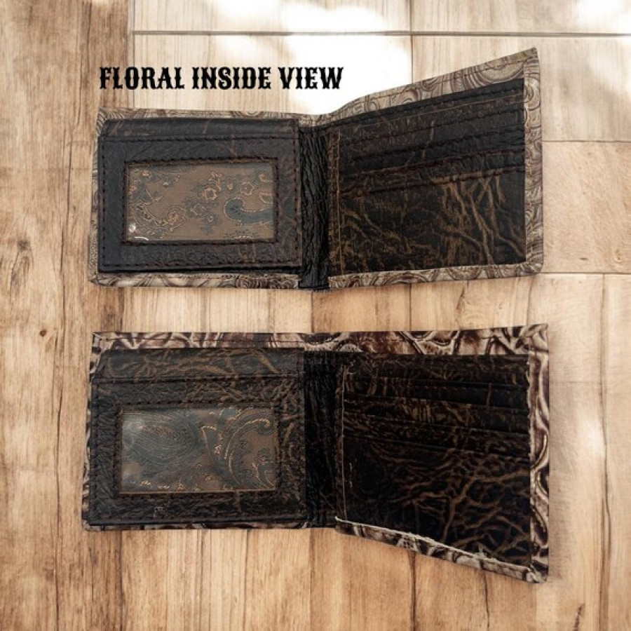 Genuine Leather Embossed Vintage Western Bi-fold wallets - Available in 4 stunning designs 6