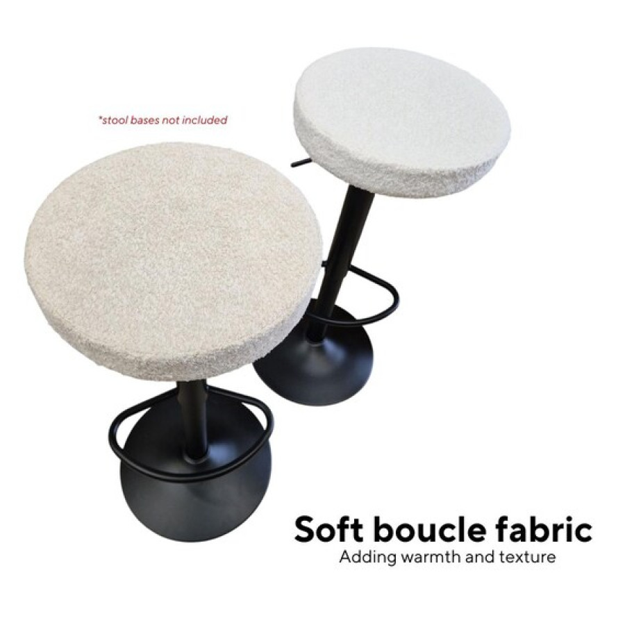 Handmade Boulce Fabric / Teddy Fabric Round Bar Stool seats / Counter Stool Replacement Seat Tops - 2 colours Available 2