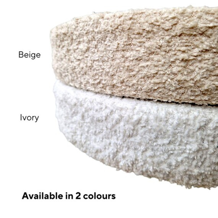 Handmade Boulce Fabric / Teddy Fabric Round Bar Stool seats / Counter Stool Replacement Seat Tops - 2 colours Available 3