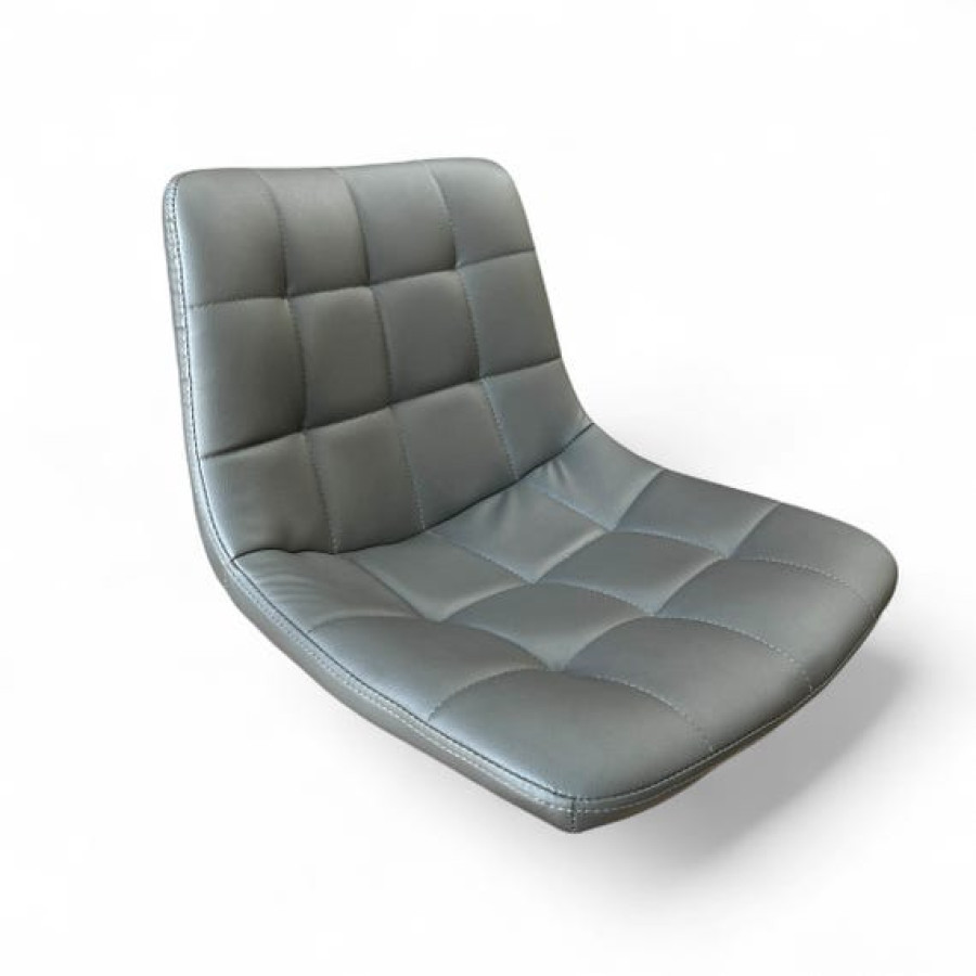 Replacement bar stool seat for gas lift stool base (SOLD INDIVIDUALLY) - In grey quilted  faux leather 0