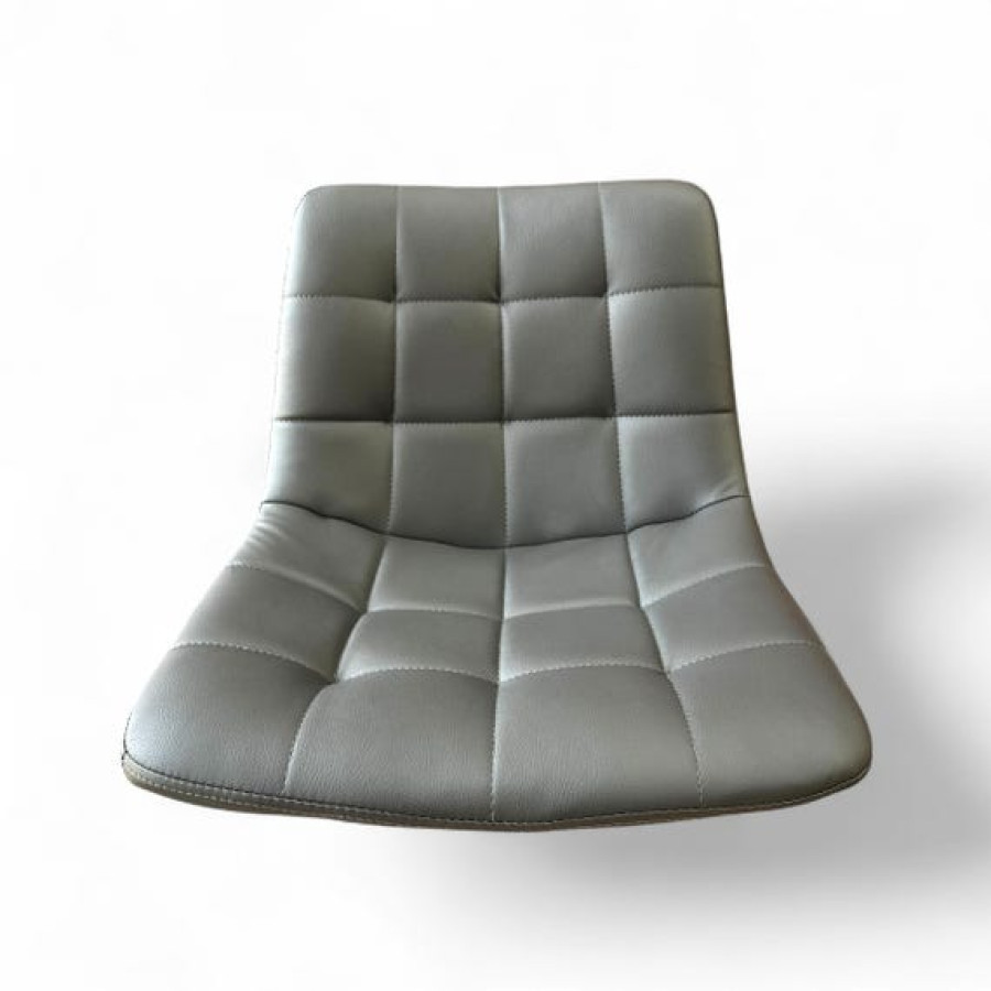 Replacement bar stool seat for gas lift stool base (SOLD INDIVIDUALLY) - In grey quilted  faux leather 1