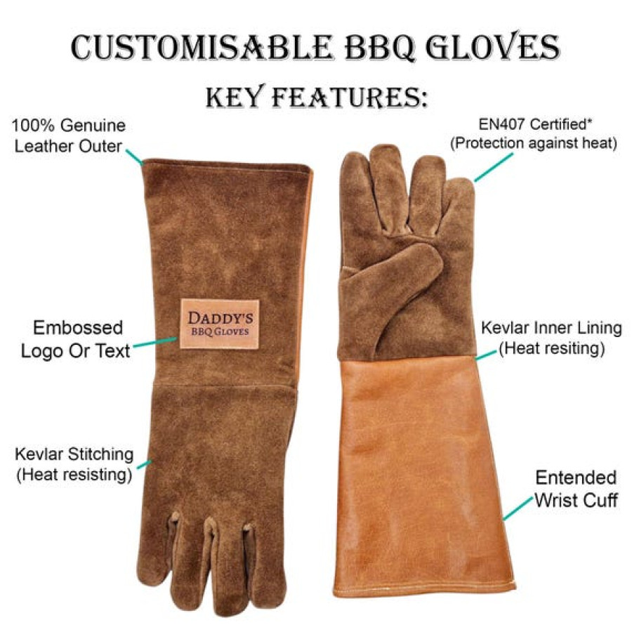 Personalised BBQ gloves | Pair of Grill gloves | Customisable with your logo or text! 5