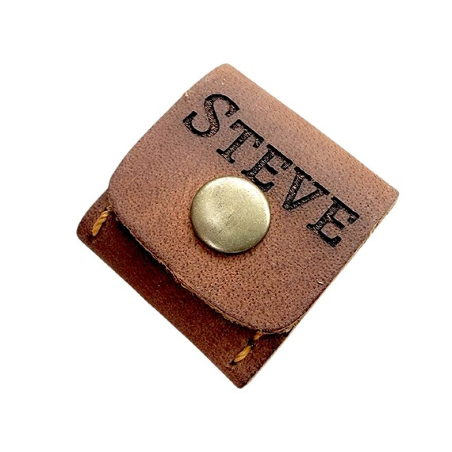 Customisable Leather Guitar Pick Case - Hand Stitched - Engraved your text or logo 8