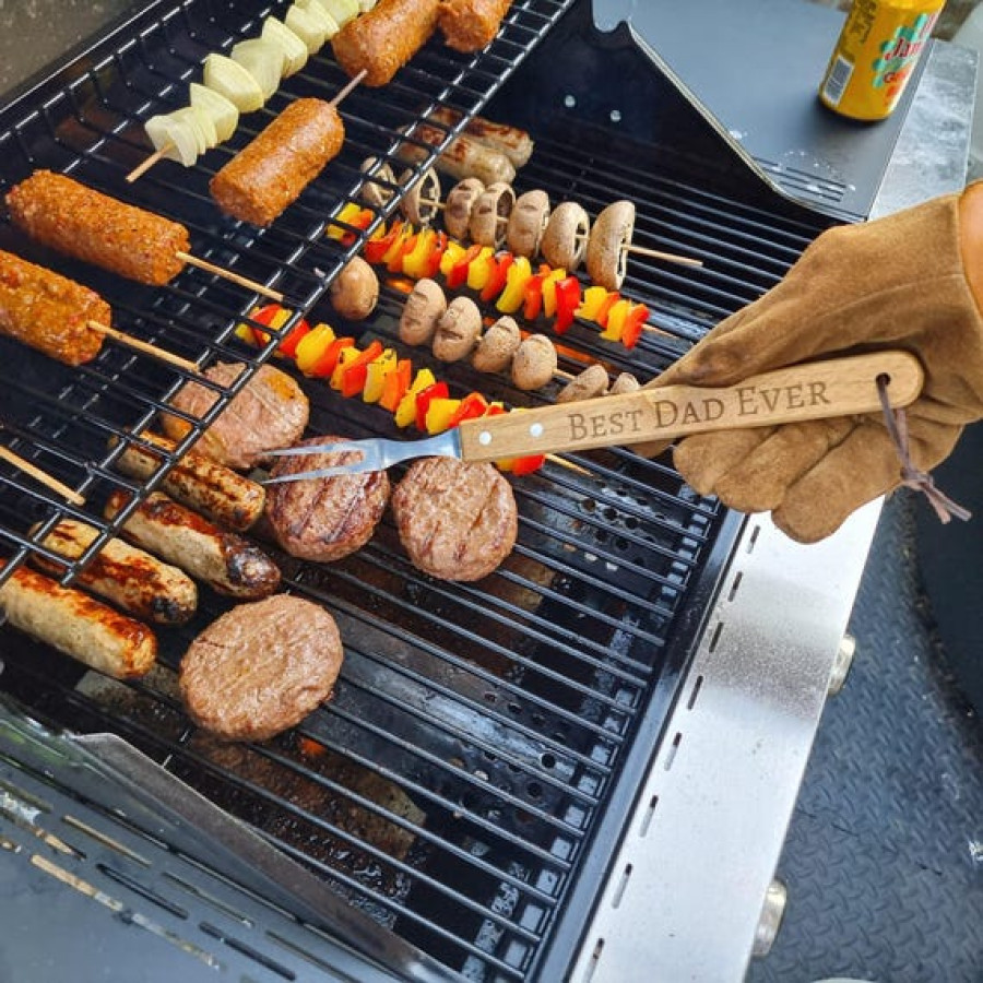 Customised Laser Engraved BBQ Grill Tools Gift Set Including Spatula and Tongues 6