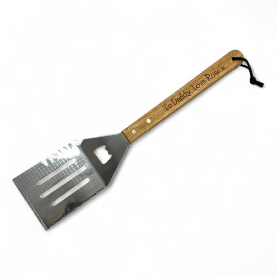 Personalised Laser Engraved Grill Tools Gift Set for BBQ Including Spatula and Tongues 8