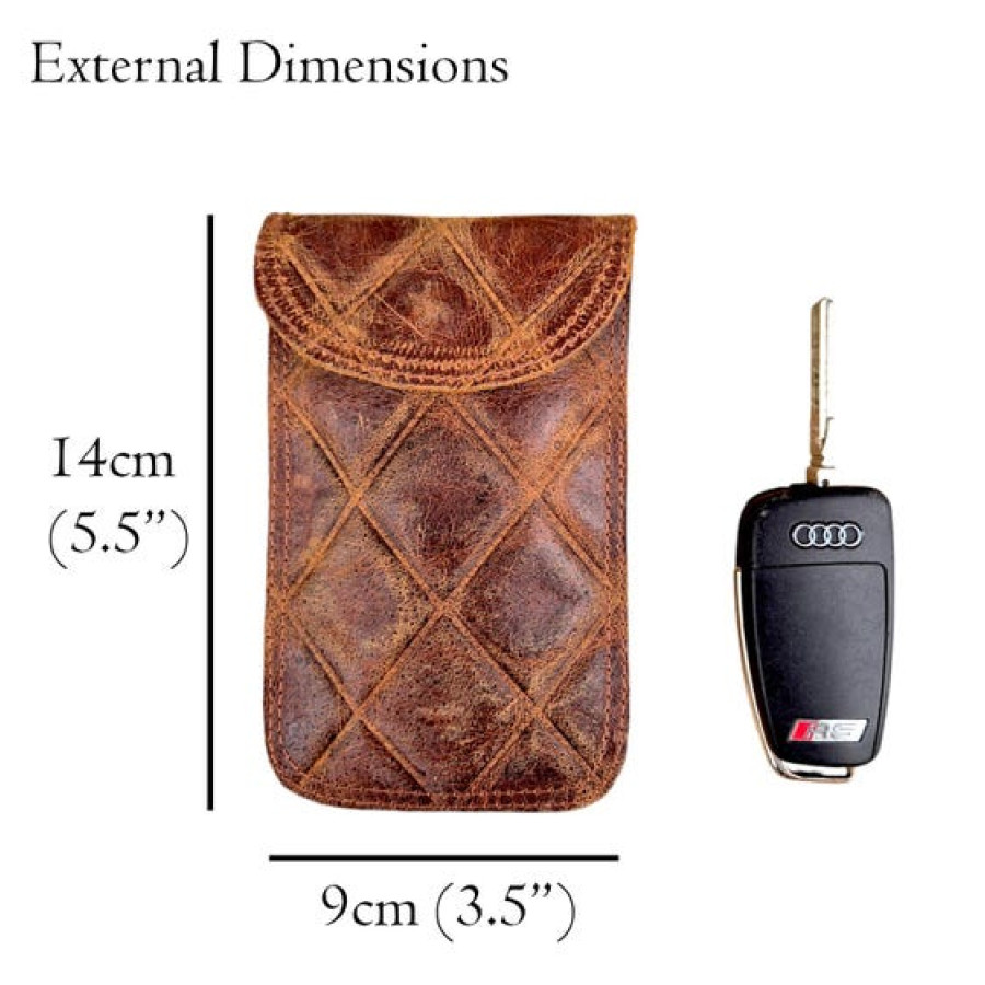 Genuine Leather RFID signal-blocking Faraday pouch 3