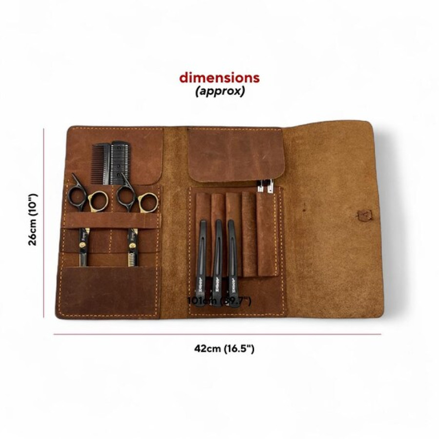 Personalised Leather Hairdressing Scissor Holster, Barber Tool Belt Pouch, Salon Shears Holder Bag for Stylists 1