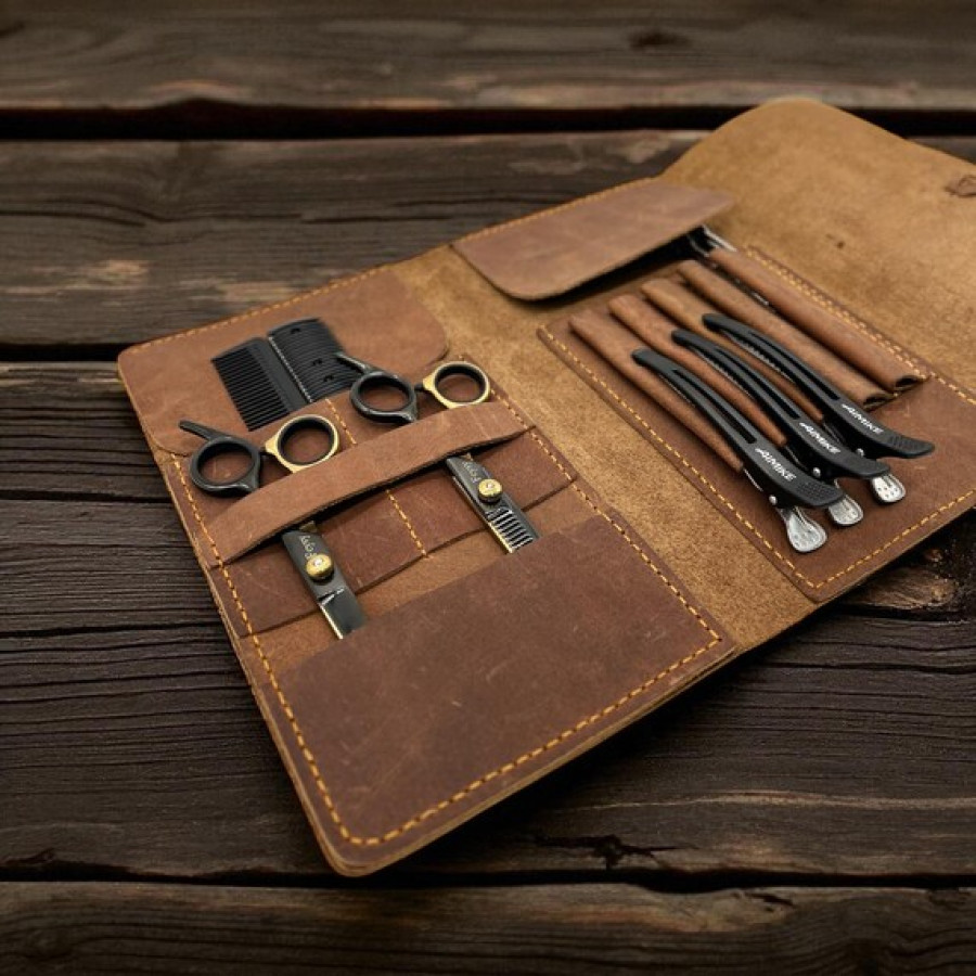 Personalised Leather Hairdressing Scissor Holster, Barber Tool Belt Pouch, Salon Shears Holder Bag for Stylists 2