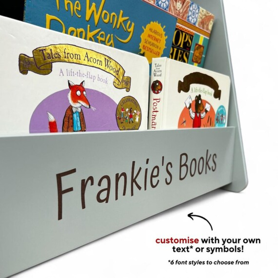 Personalised Kids Bookcase | Custom Engraved Children's book storage 4
