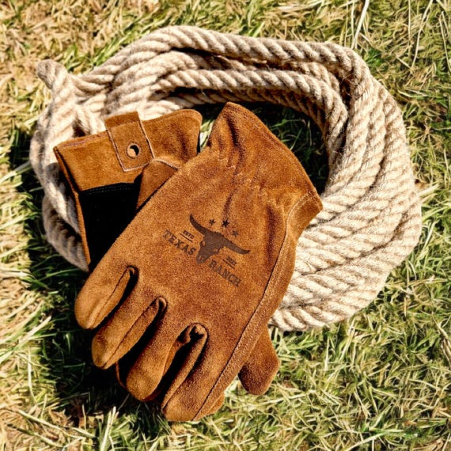 Custom engraved rancher gloves | Genuine leather Laser engraved with your logo or custom text!