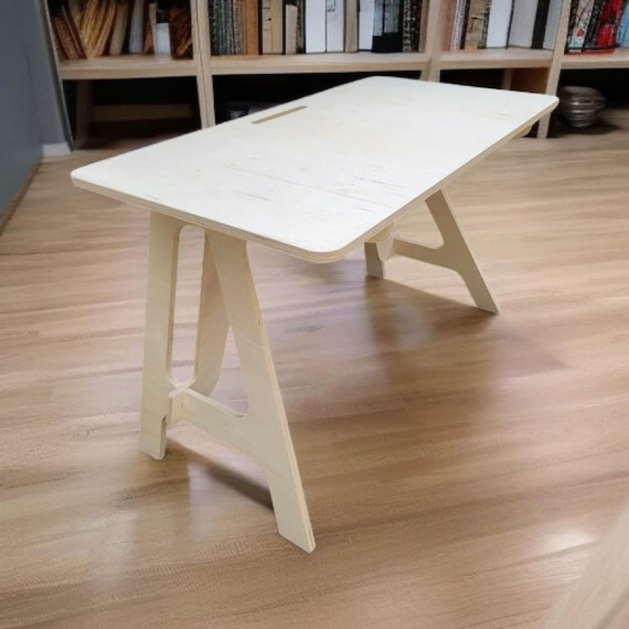Scandinavian Style Office Computer Desk | Made Using CNC Cut Birch Plywood 0