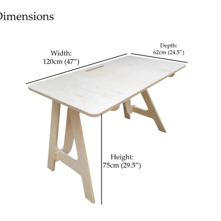 Scandinavian Style Office Computer Desk | Made Using CNC Cut Birch Plywood 2