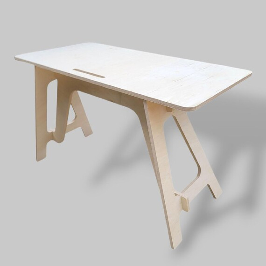 Scandinavian Style Office Computer Desk | Made Using CNC Cut Birch Plywood 6