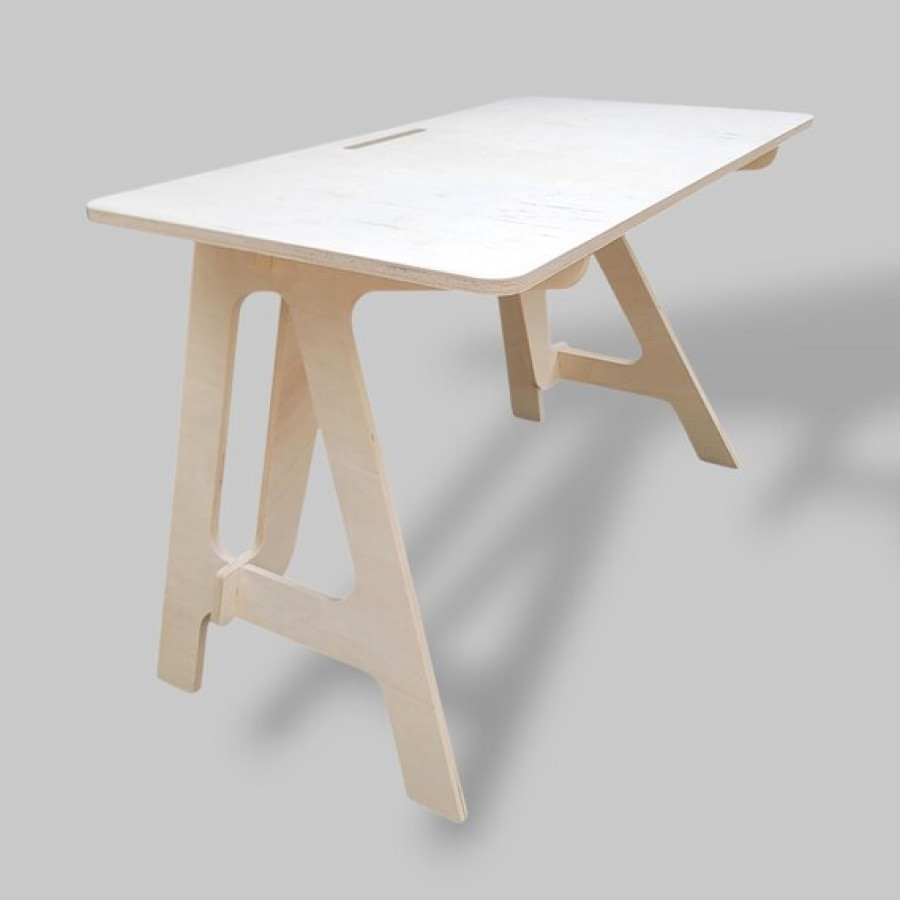 Scandinavian Style Office Computer Desk | Made Using CNC Cut Birch Plywood 7