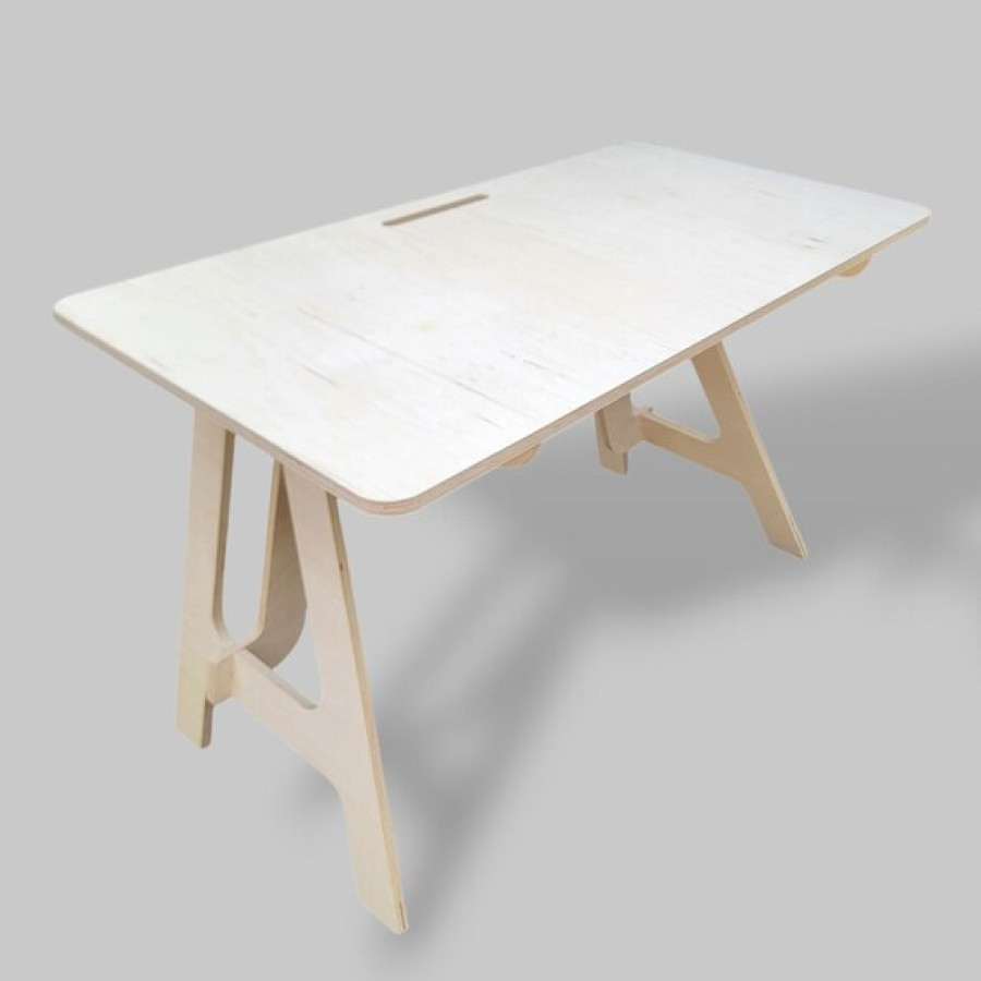 Scandinavian Style Office Computer Desk | Made Using CNC Cut Birch Plywood 9