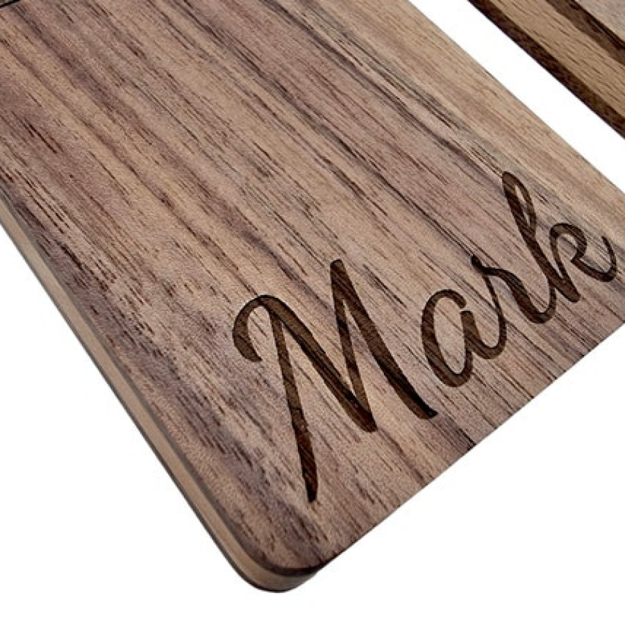 Laser Engraved / Custom made hardwood business card holder - Laser engraved with a text and font of your choice! - The perfect gift ! 7