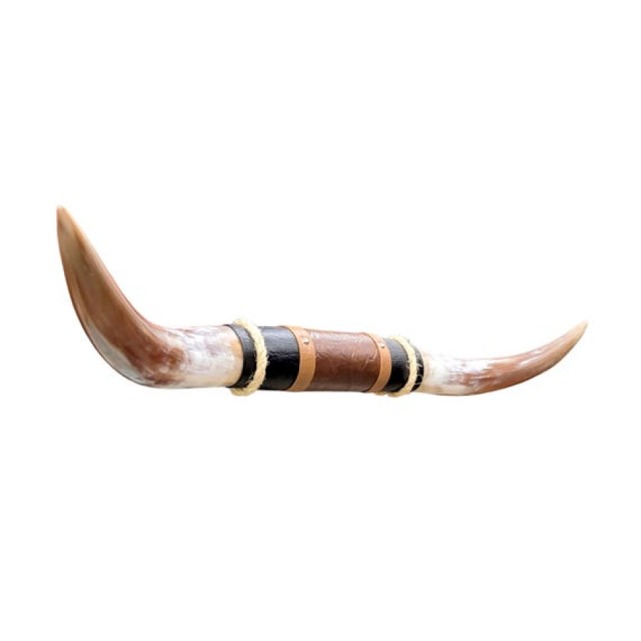 Genuine Bull Steer Horn Mount | Longhorn and Leather Mounted Wall Art | Western Decor 7