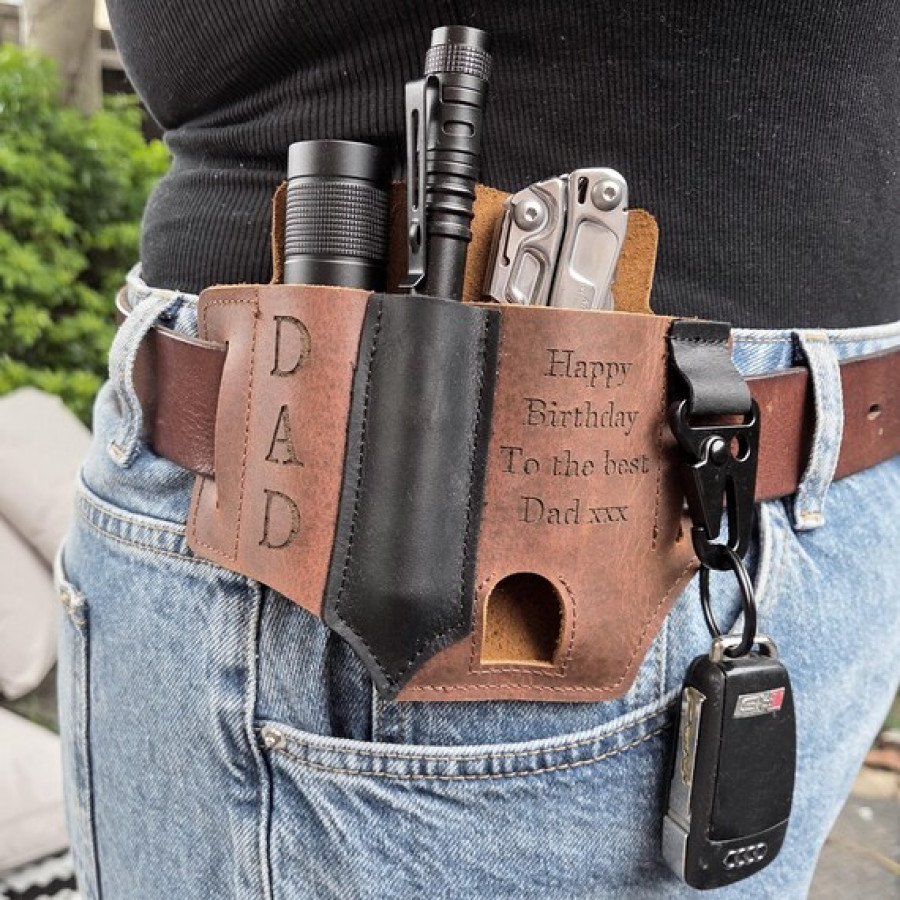 Genuine Leather Multi-tool Pouch | To fit Leatherman and flashlight 1