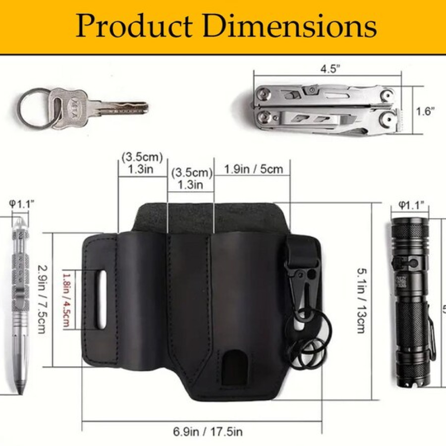 Genuine Leather Multi-tool Pouch | To fit Leatherman and flashlight 8