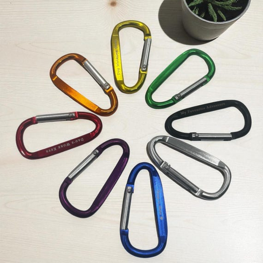 Engraved Carabiner Clips | Personalized Key Rings | Custom Keychain | Outdoor Gift 0