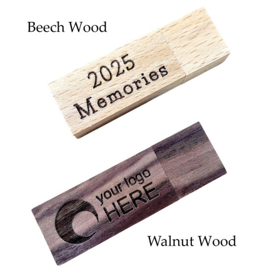 Wooden Custom Engraved USB Flash Drive 128GB | Personalized USB | Custom Memory Stick | 2