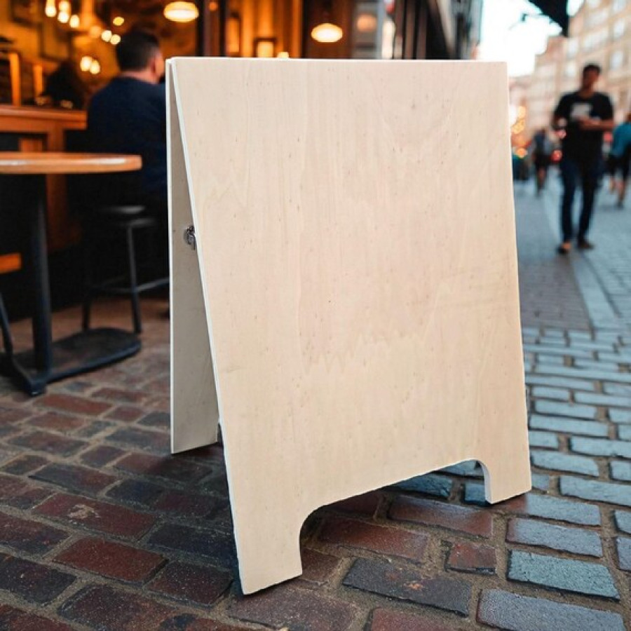 CNC cut plywood A-Frame Shop Street Sign | For Cafe Restaurant Bar | Sandwich Board 1