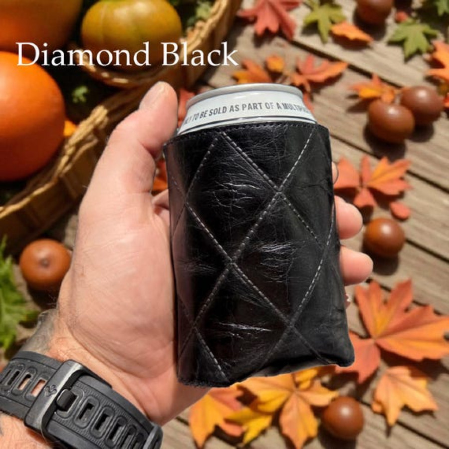 Genuine leather tooled beer coozie | Drinks can cooler | Groomsman Gift 3