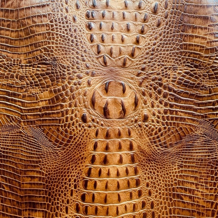 Crocodile look embossed genuine leather | Alligator look textured leather pieces 3