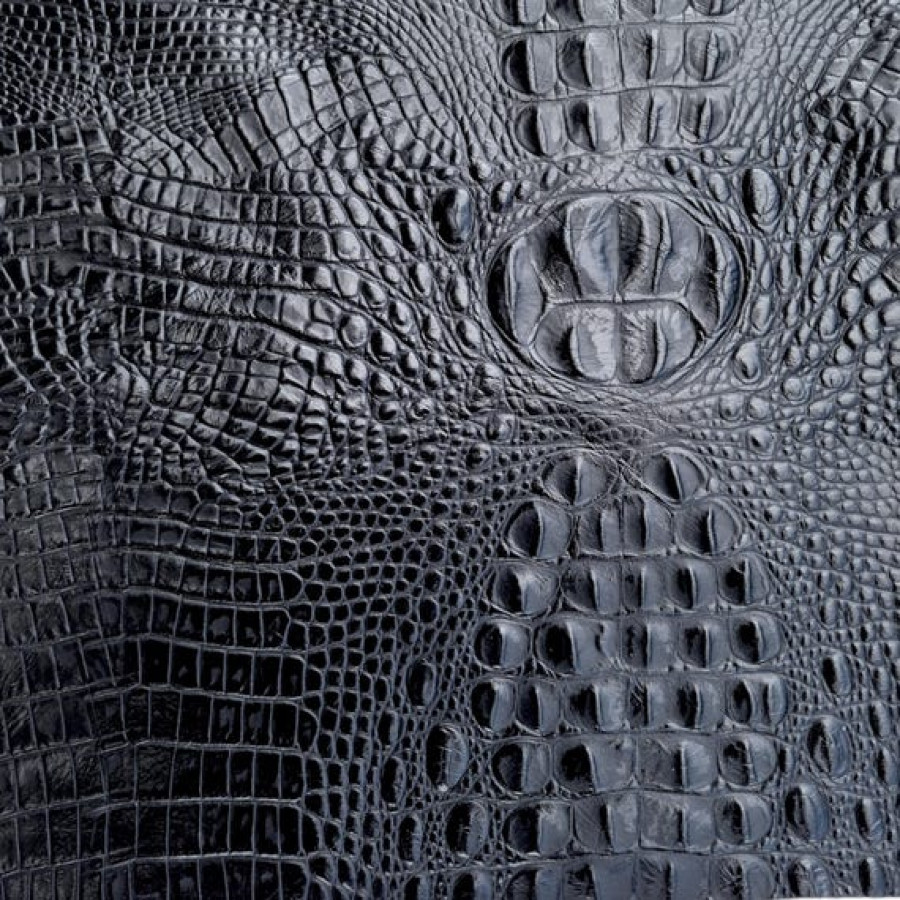Crocodile look embossed genuine leather | Alligator look textured leather pieces 4