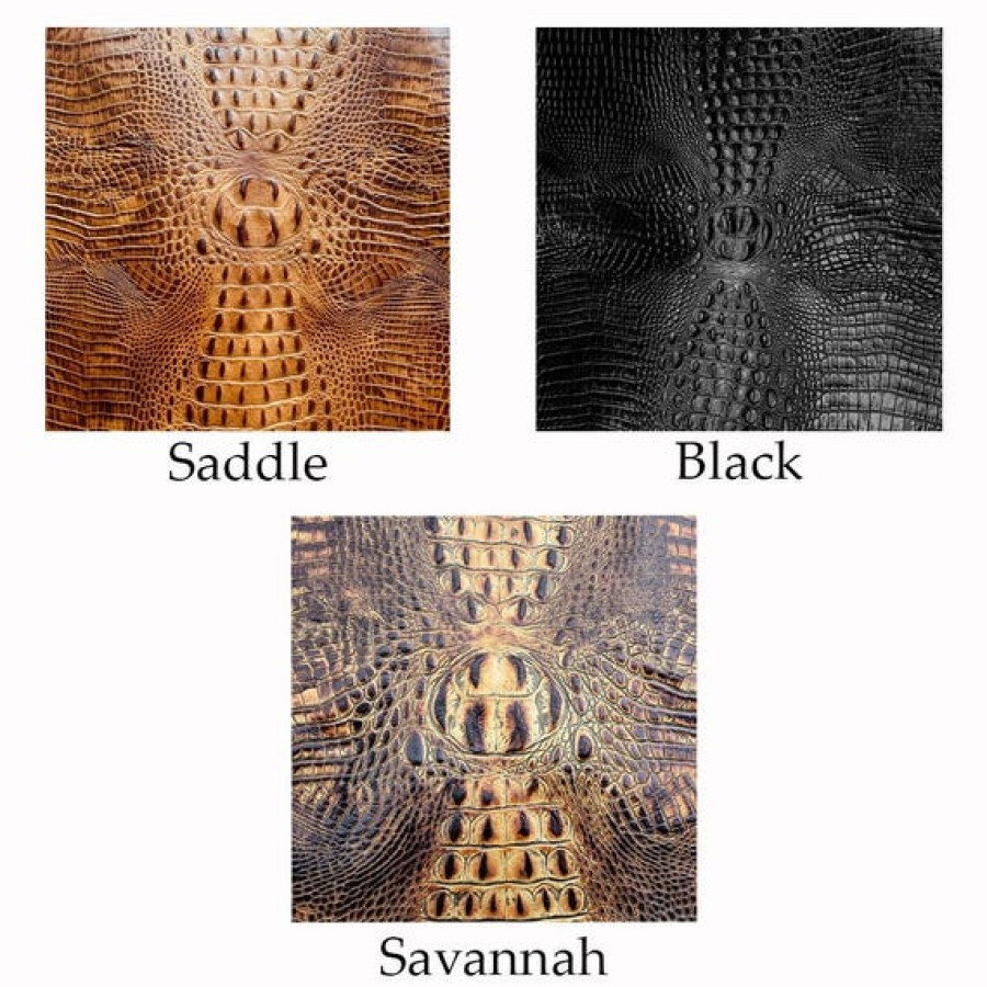 Crocodile look embossed genuine leather | Alligator look textured leather pieces 6