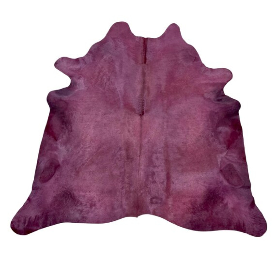 Violet Dyed Genuine Cowhide Rug | Mulled Wine Violet Tone | Unique Rug | Hair on Hide 0