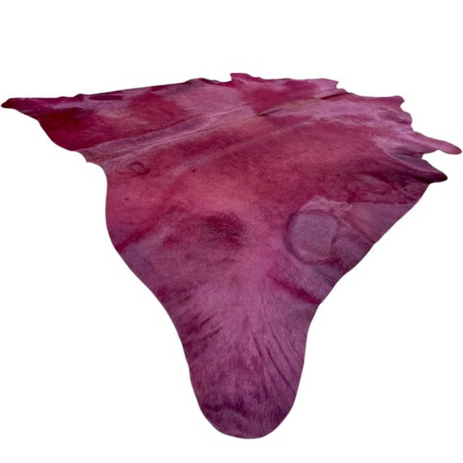 Violet Dyed Genuine Cowhide Rug | Mulled Wine Violet Tone | Unique Rug | Hair on Hide 2
