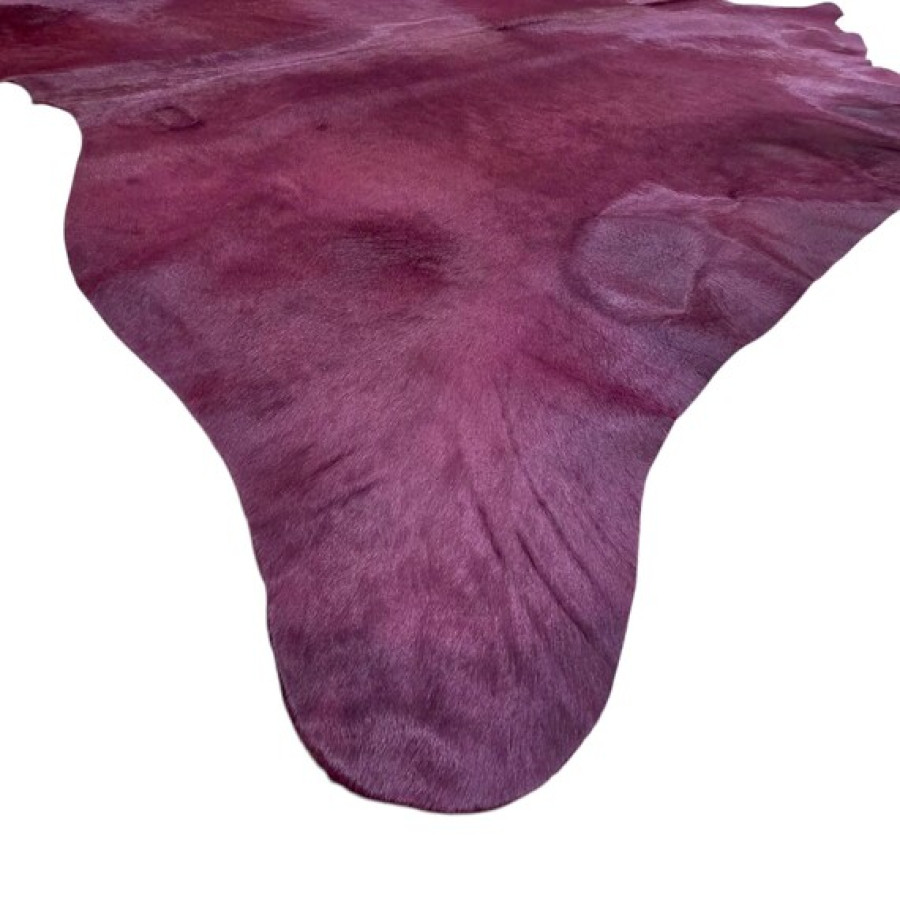 Violet Dyed Genuine Cowhide Rug | Mulled Wine Violet Tone | Unique Rug | Hair on Hide 3