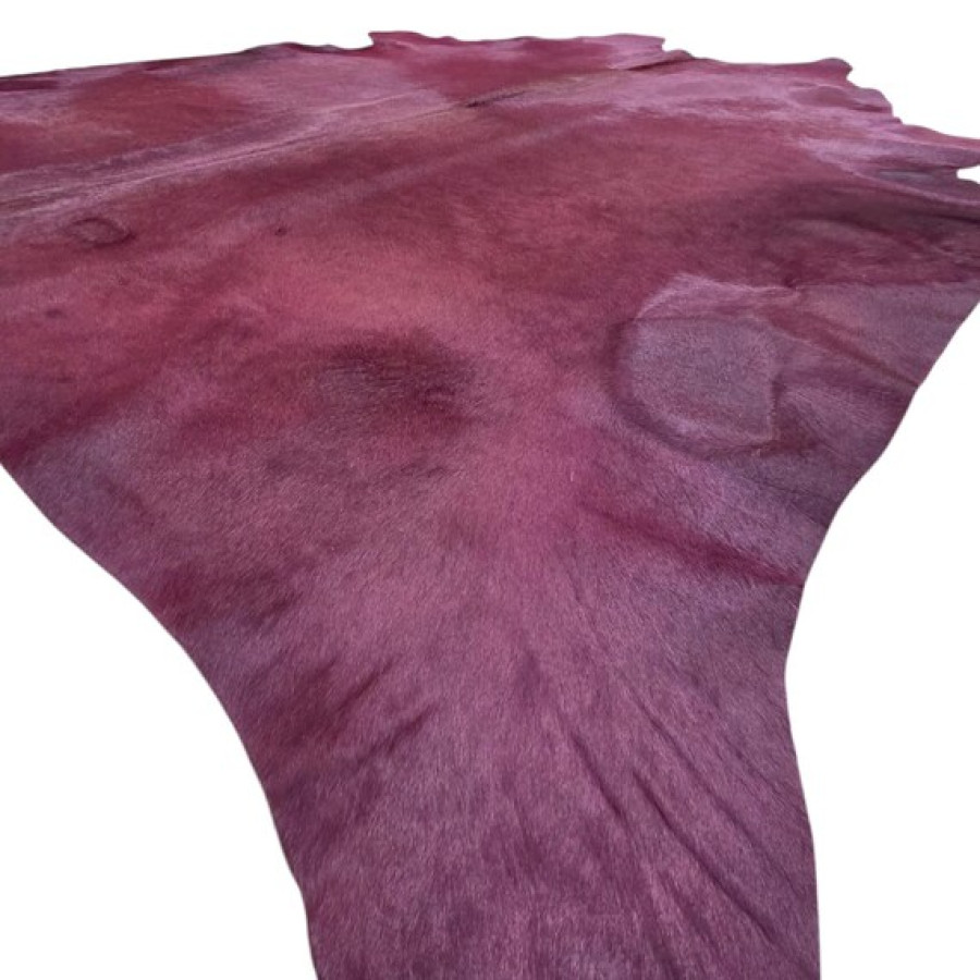 Violet Dyed Genuine Cowhide Rug | Mulled Wine Violet Tone | Unique Rug | Hair on Hide 4