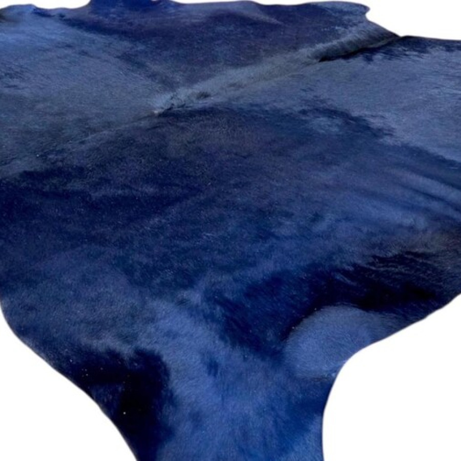 Navy Blue Dyed Genuine Cowhide Rug | Dark Blue Tone | Unique Rug | Hair on Hide 2