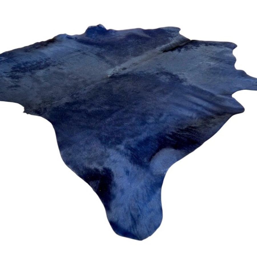 Navy Blue Dyed Genuine Cowhide Rug | Dark Blue Tone | Unique Rug | Hair on Hide 4