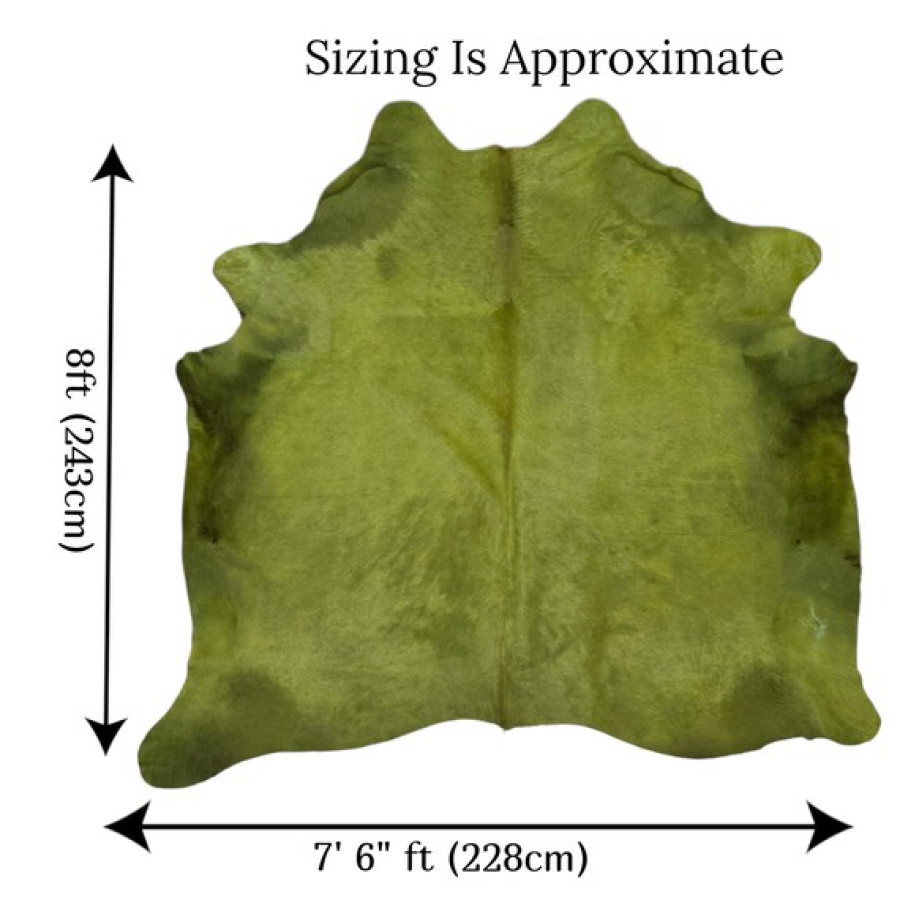 Green Dyed Genuine Cowhide Rug | Moss Green Tone | Unique Rug | Hair on Hide 2