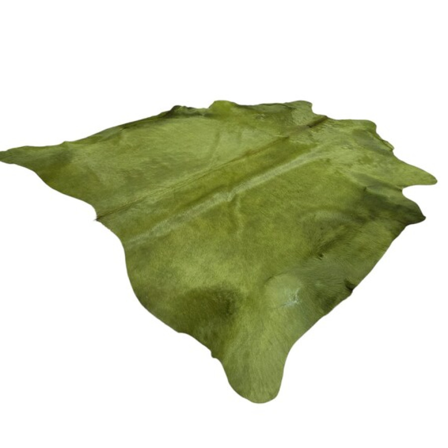 Green Dyed Genuine Cowhide Rug | Moss Green Tone | Unique Rug | Hair on Hide 3