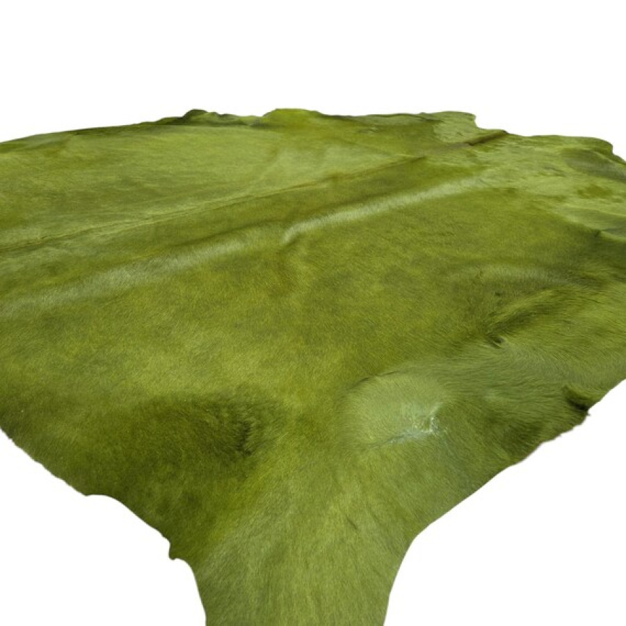 Green Dyed Genuine Cowhide Rug | Moss Green Tone | Unique Rug | Hair on Hide 4