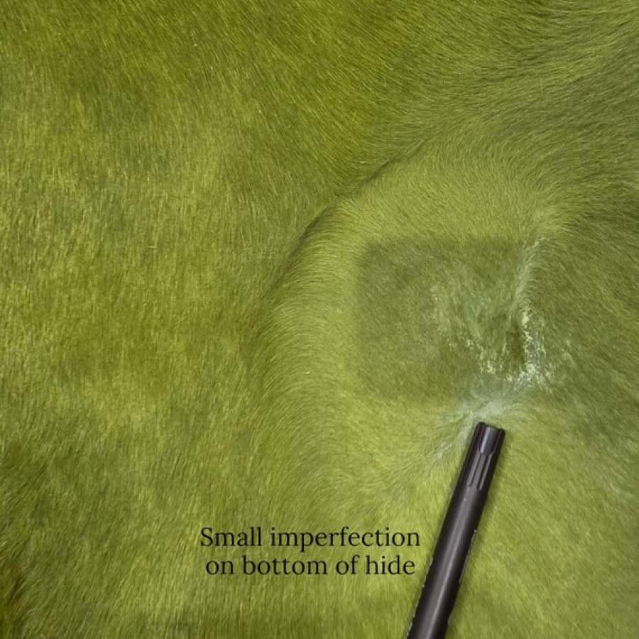 Green Dyed Genuine Cowhide Rug | Moss Green Tone | Unique Rug | Hair on Hide 5