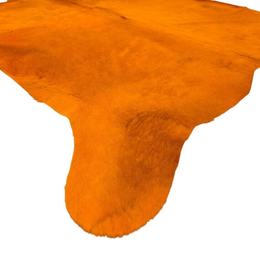 Orange Dyed Genuine Cowhide Rug | Warm Orange Tone | Unique Rug | Hair on Hide 2