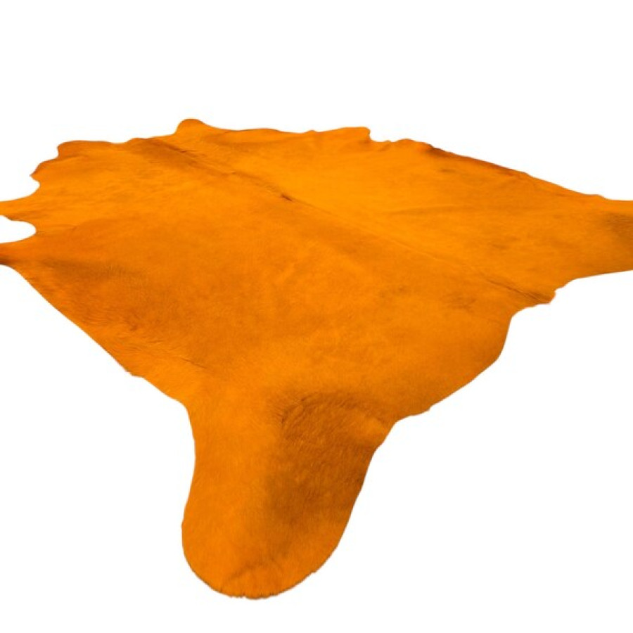 Orange Dyed Genuine Cowhide Rug | Warm Orange Tone | Unique Rug | Hair on Hide 3