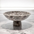 Stunning Large Marble Pedestal bowl | 10" Diameter | In Beige or Grey