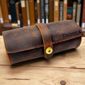 Custom Leather Watch Case | Personalized Wristwatch Roll | Travel Organizer | Leather Watch Storage |