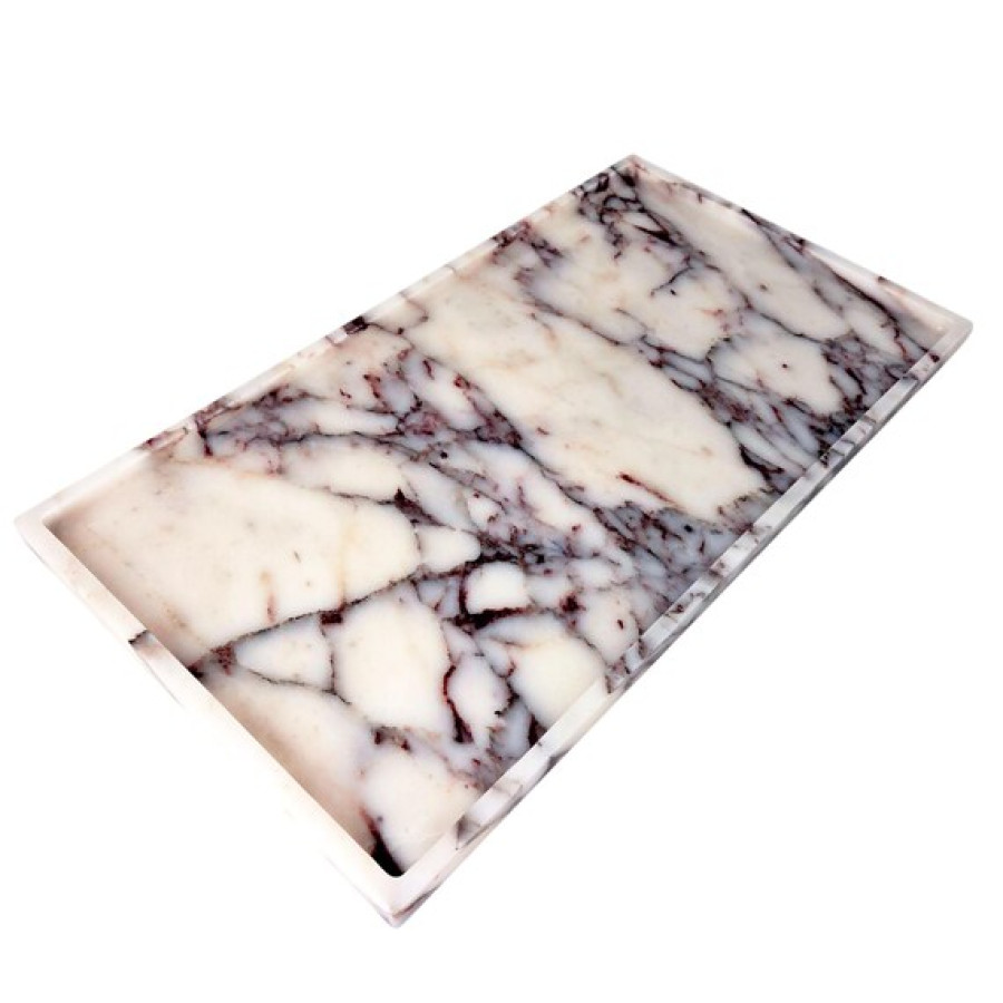 Jumbo Sized Calacatta Viola Marble Decorative Rectangular Tray | Natural Marble 4